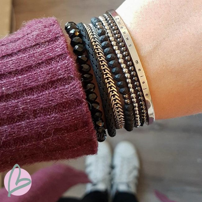 Zilveren Zeeuws meisje armband van stainless steel