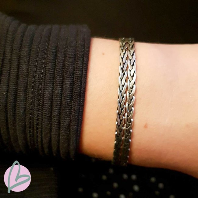 Biba metalen armband zilver 'double'