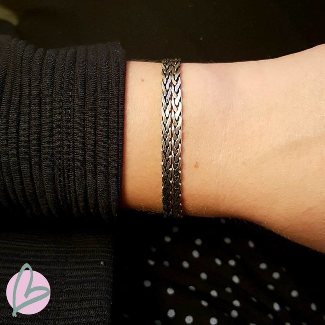 Biba metalen armband zilver 'double'