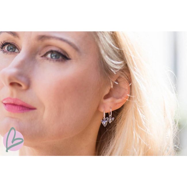 KARMA Zilver tijger creolen