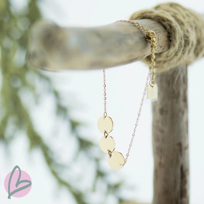 ZAG  Bijoux armband goud met drie muntjes