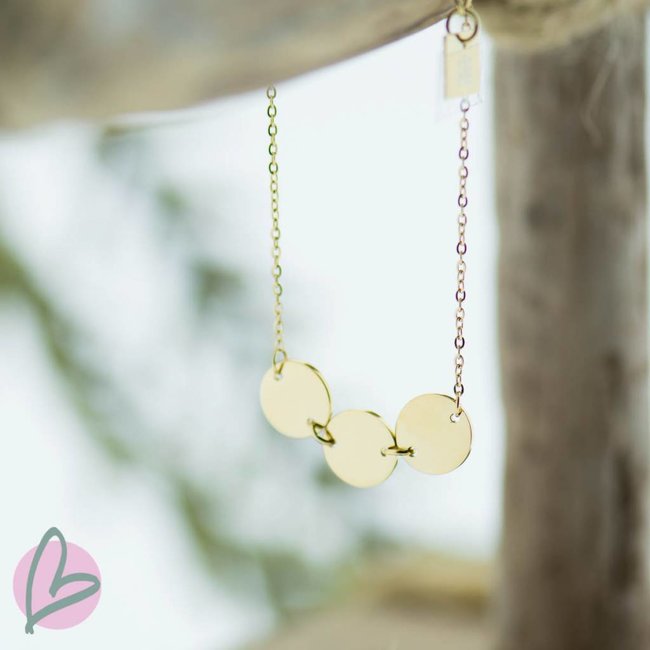 ZAG  Bijoux armband goud met drie muntjes