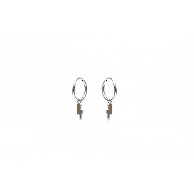 KARMA Hoops Symbols Lightning Silver