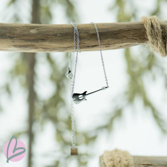ZAG  Bijoux ketting zilver met gitaar