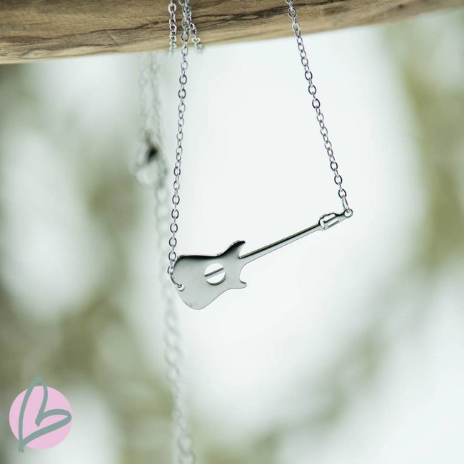 ZAG  Bijoux ketting zilver met gitaar