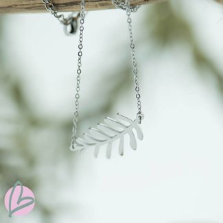 ZAG  Bijoux ketting zilver met blaadje (leaf)