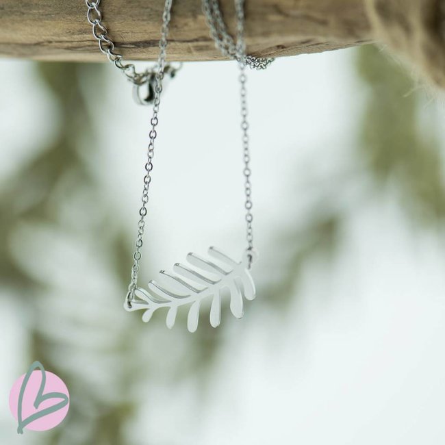 ZAG  Bijoux ketting zilver met blaadje (leaf)