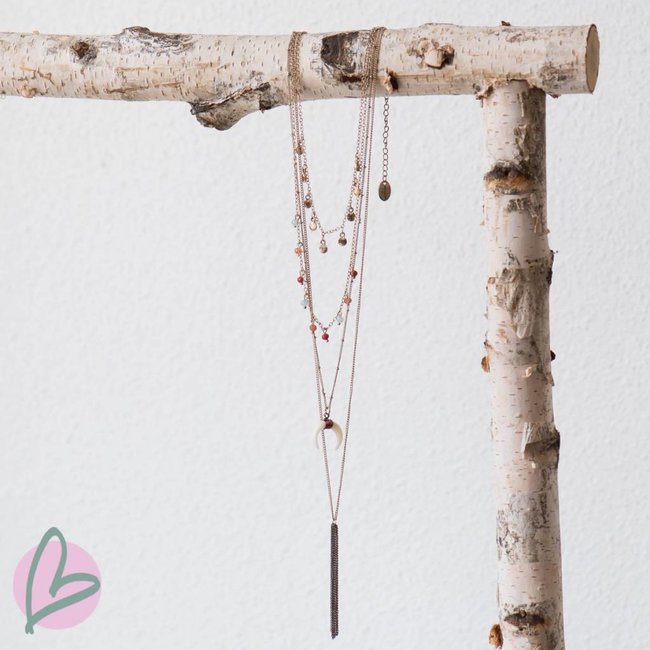 Beadle brons/gouden laagjes ketting bohemian