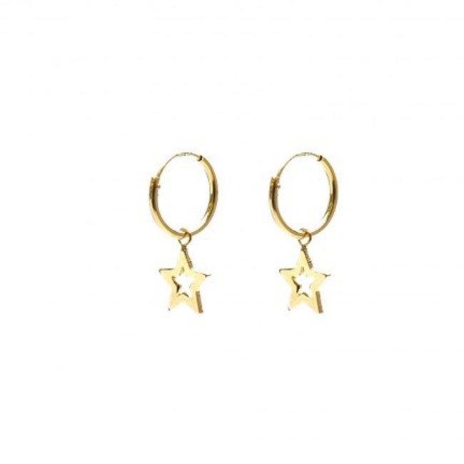 KARMA Goud oorringen met open ster