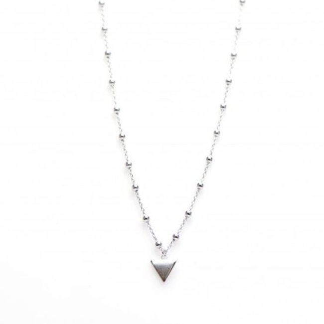 Karma ketting zilver met balletjes en driehoekje