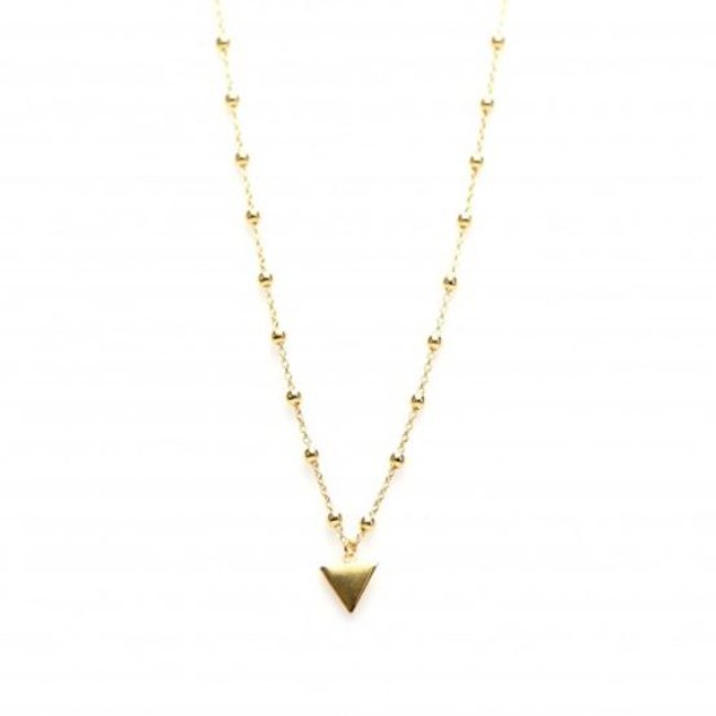 Karma ketting goud met balletjes en driehoekje