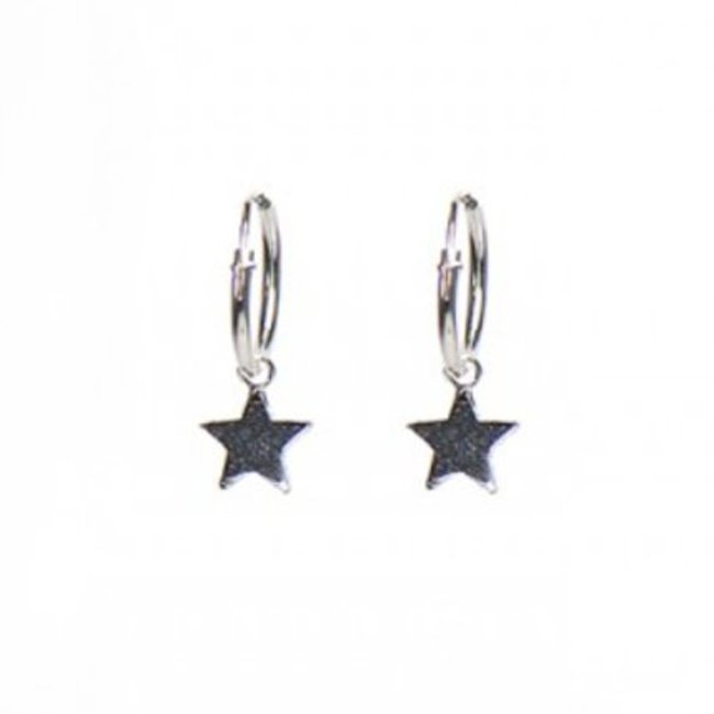 KARMA Hoops Symbols Stars Silver