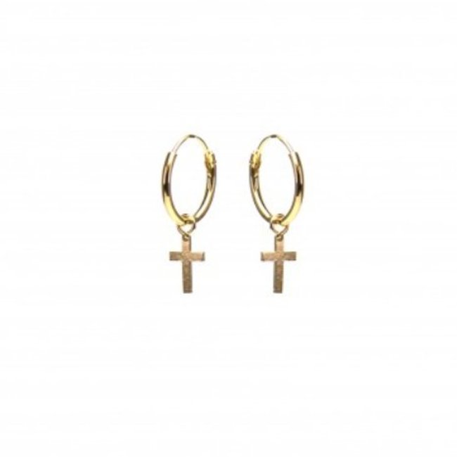 KARMA Hoops Symbols Faith (kruisje) Goldplated