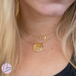 ZAG  Bijoux Ketting goud met twee cirkels