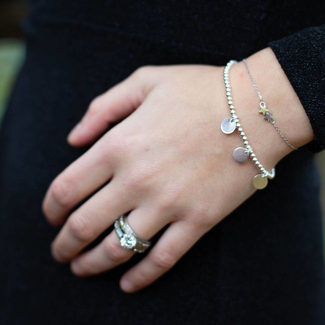 Biba kralenarmband metaal met muntjes