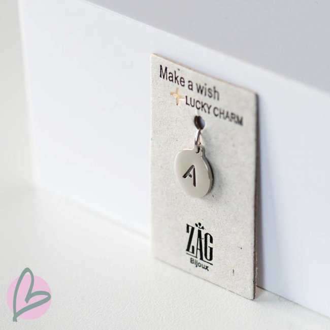 ZAG  Bijoux initial letter bedel zilver