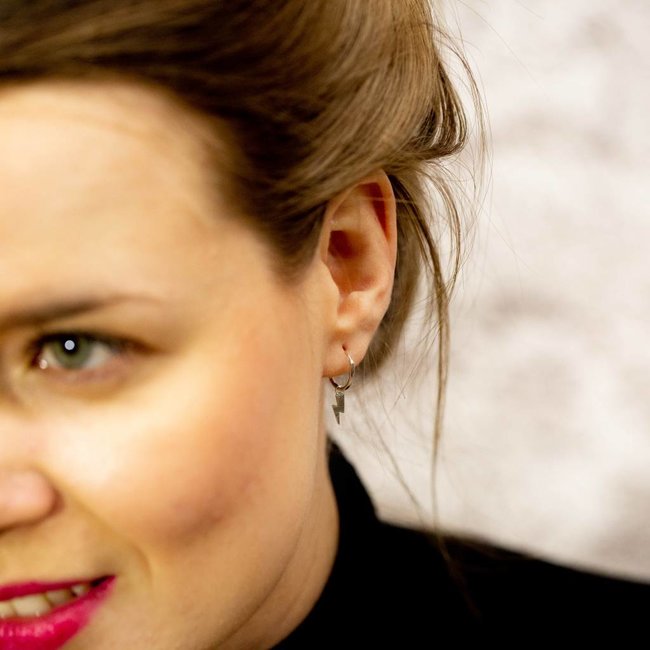 KARMA Hoops Symbols Lightning Silver