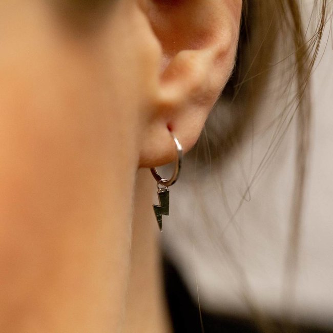 KARMA Hoops Symbols Lightning Silver