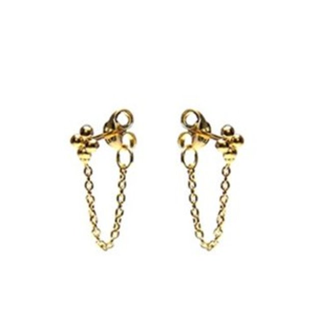 KARMA oorstekers bolletjes met ketting goud