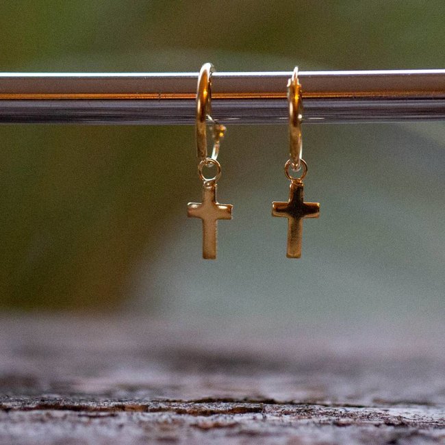 KARMA Hoops Symbols Faith (kruisje) Goldplated