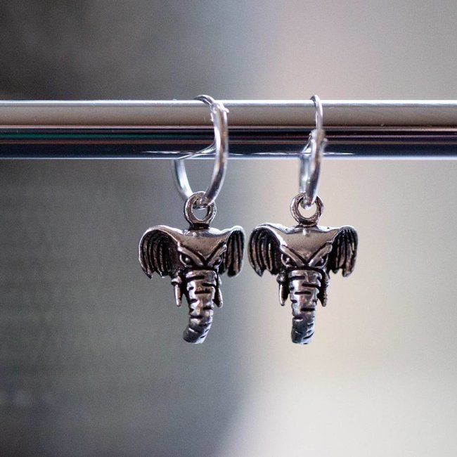 KARMA Hoops Symbols Elephant Silver