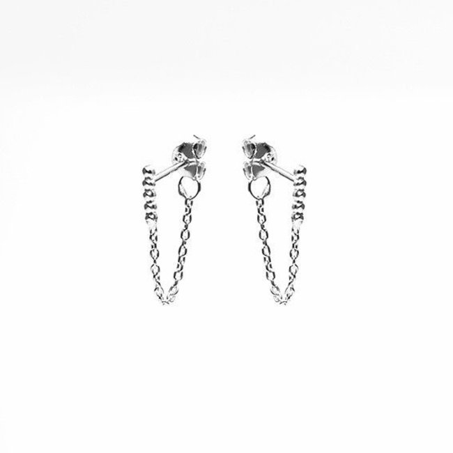 KARMA Echt zilver oorbellen met bolletjes en ketting