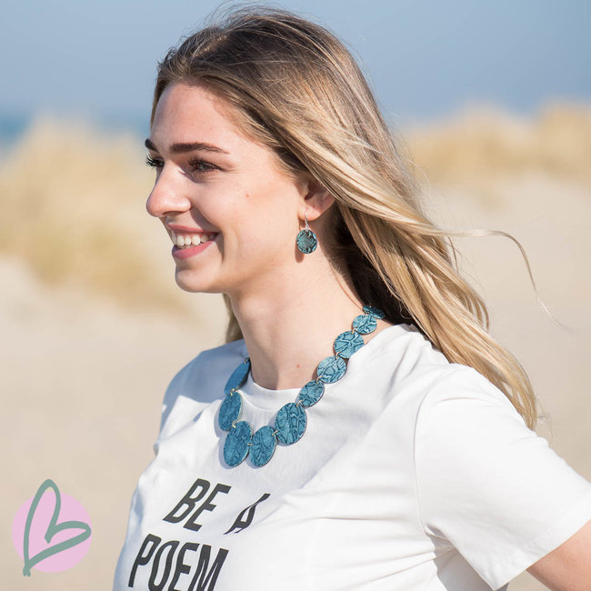 Biba Snake print ketting turquoise