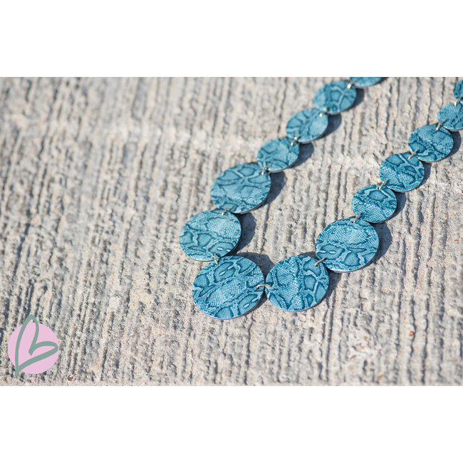 Biba Snake print ketting turquoise