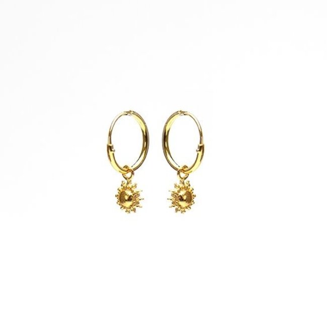 KARMA Goud oorbellen zon