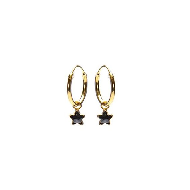 KARMA Hoops Symbols Black Zirconia Star 2 Goldplated