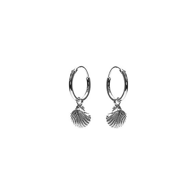 KARMA Echt zilver oorringen schelp