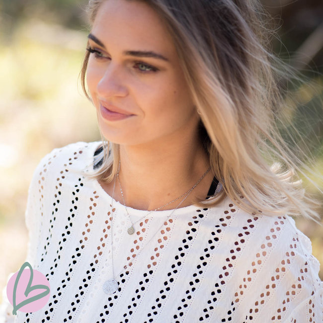 ZAG  Bijoux Dubbele zilveren ketting met lucky coins