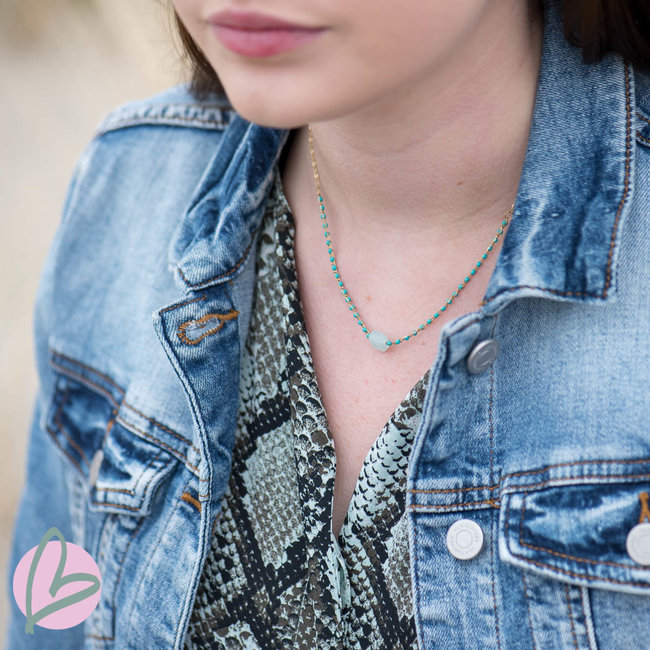 ketting goud met turquoise