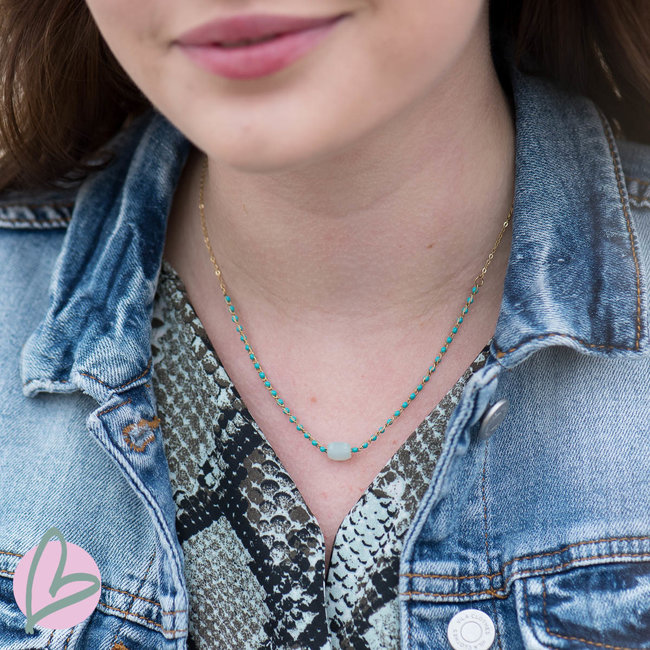 ketting goud met turquoise