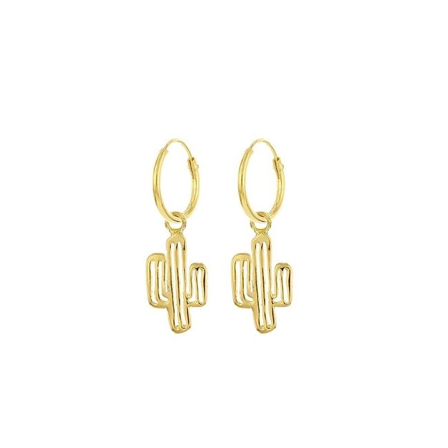 KARMA Hoops Symbols Cactus Goldplated