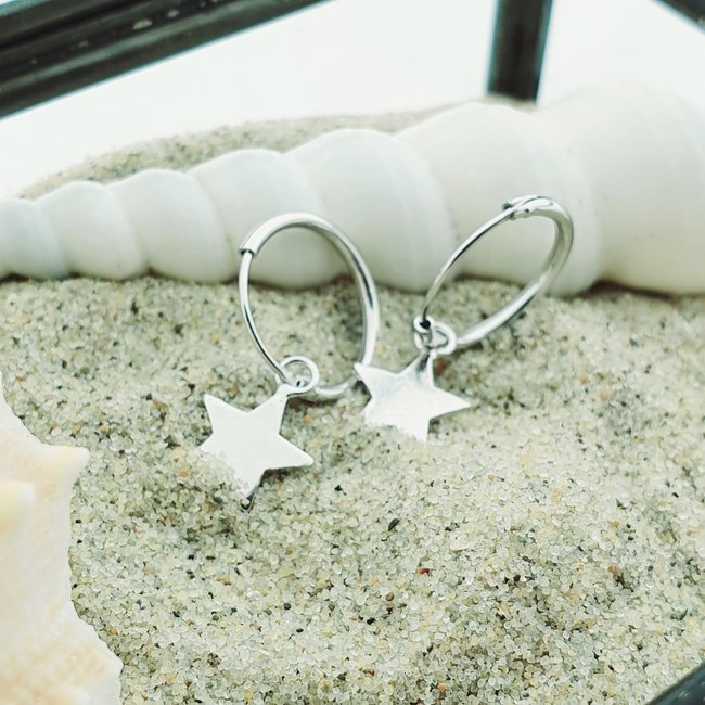 KARMA Hoops Symbols Stars Silver