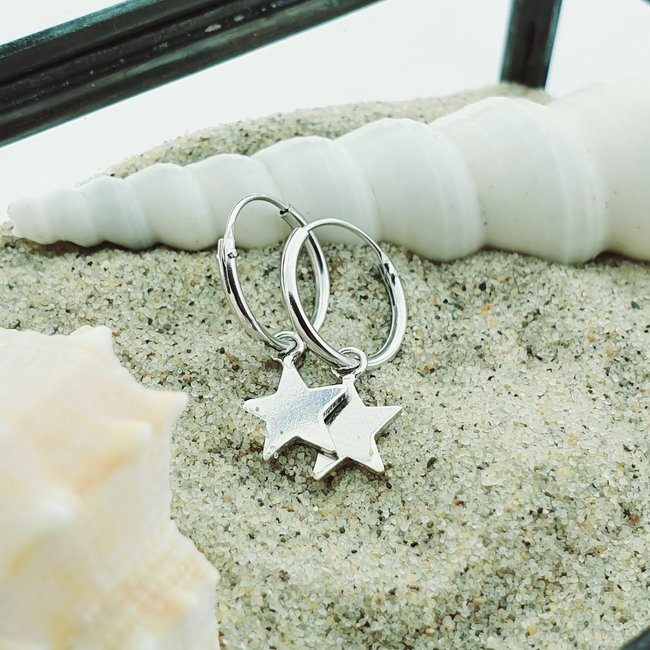 KARMA Hoops Symbols Stars Silver