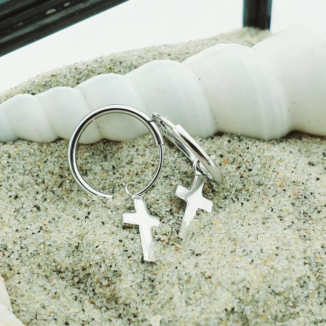 KARMA Hoops Symbols Faith (kruisje) Silver