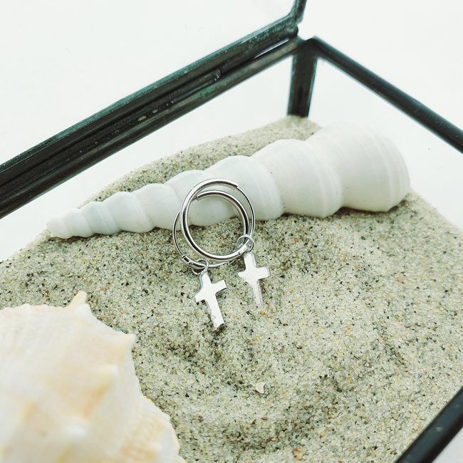 KARMA Hoops Symbols Faith (kruisje) Silver
