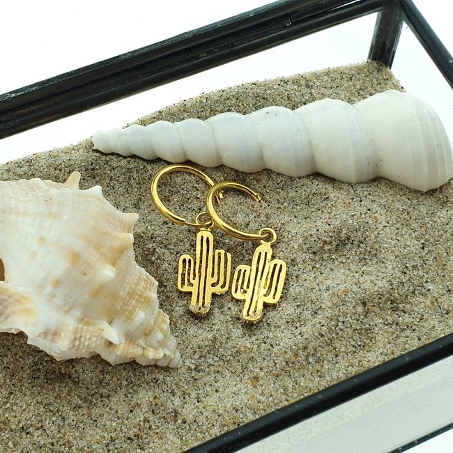 KARMA Hoops Symbols Cactus Goldplated