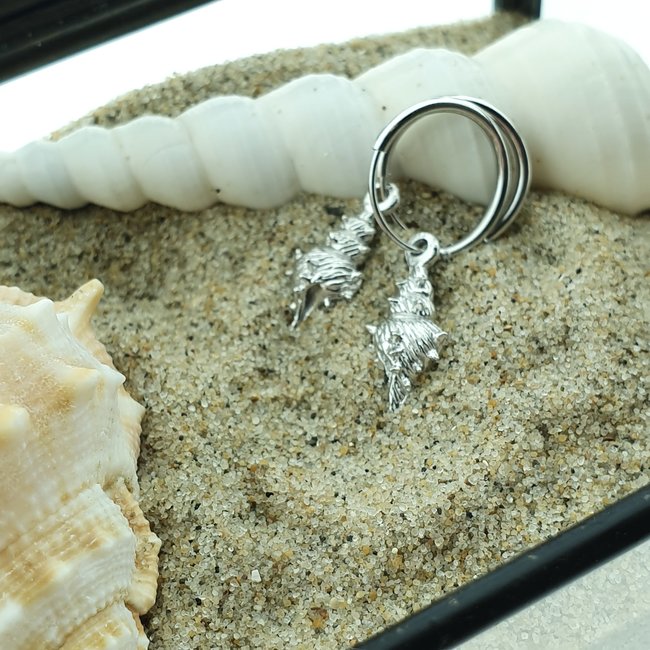 KARMA Zilver oorringen schelp