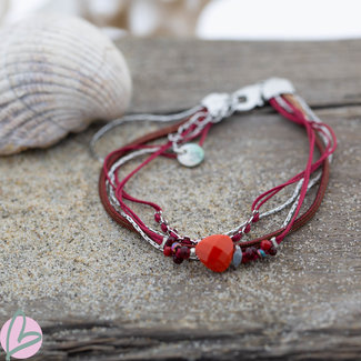 Day & Eve  Armband dubbel rood