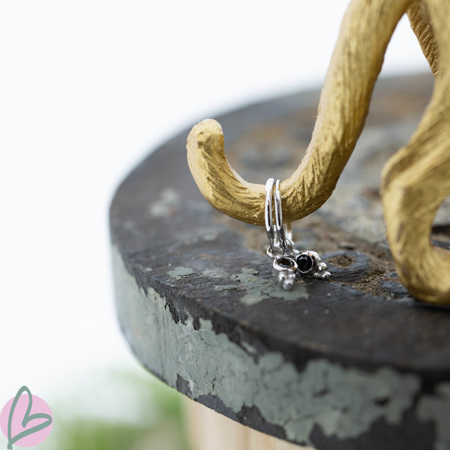 KARMA Hoops Symbol Black Zirconia Dot Triple Dots silver925