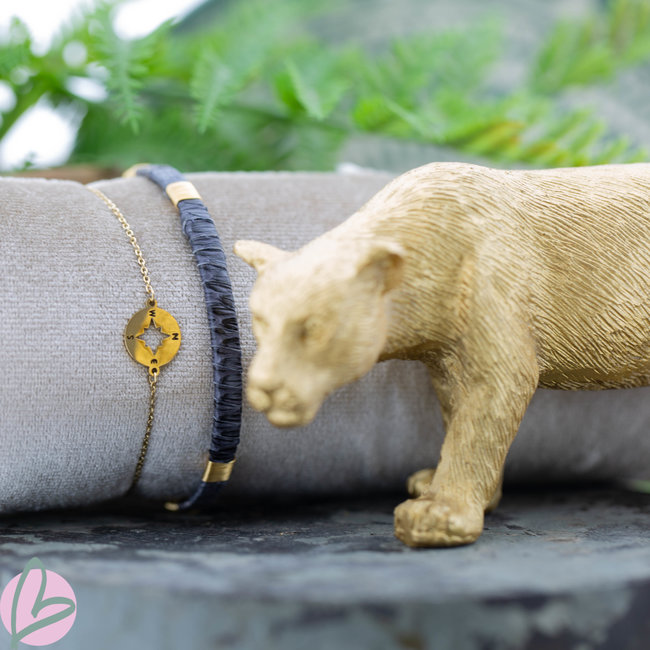 Goudkleurige bangle in anthraciet grijs