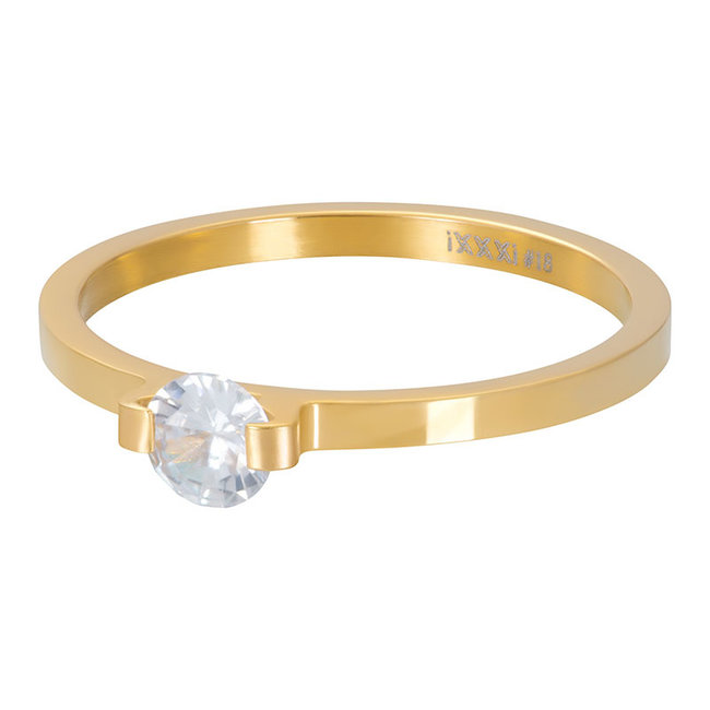 IXXXI aanschuifring 2mm mini glamour stone  goud