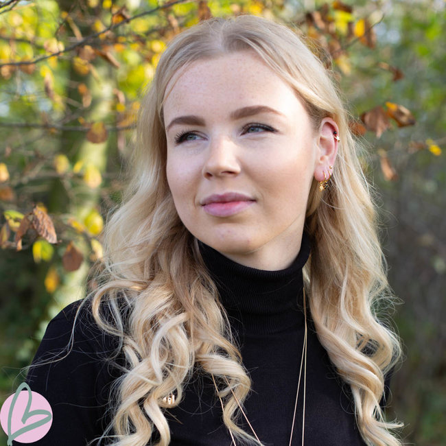 KARMA Oorringen zilver925 met crystal morningstar goud