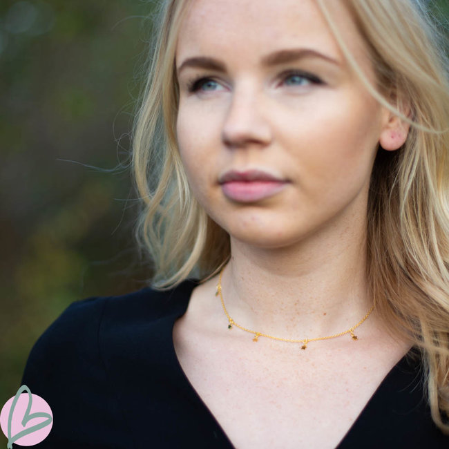 Karma necklace 5 stars gold