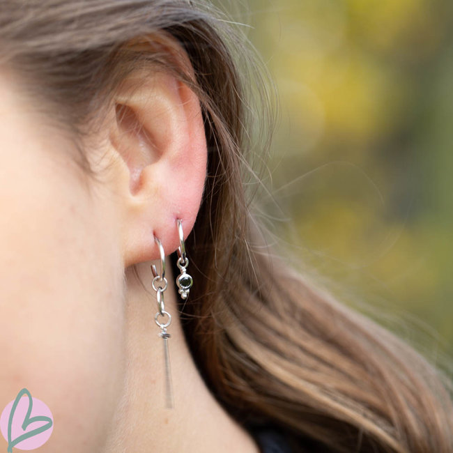 Hoops Symbol Black Zirconia Dot Triple Dots silver925