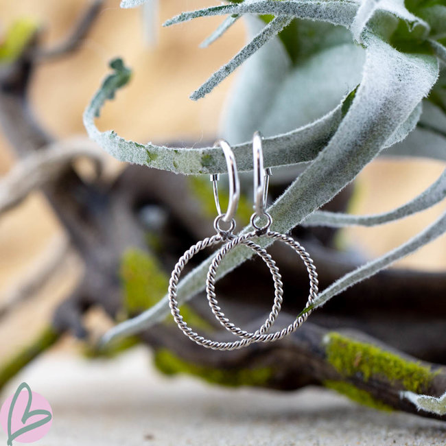 Hoops Symbols Open cirkle twisted silver