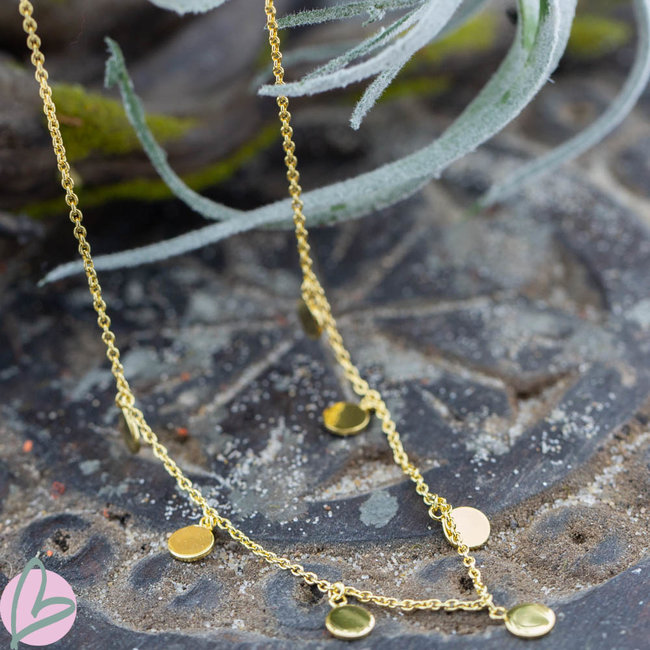 KARMA Karma Necklace 7 Discus (muntjes) Silver 925gold